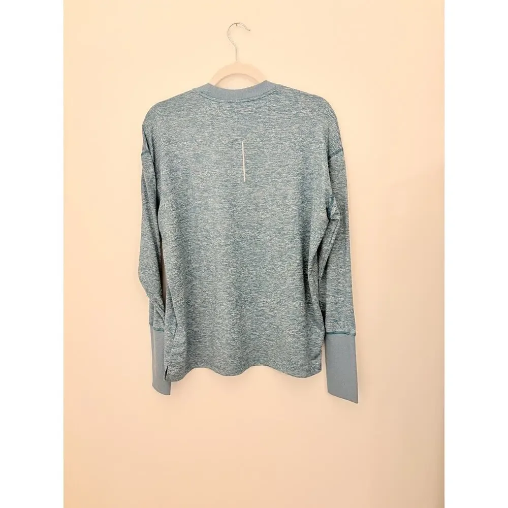 Nike Dry For Women’s Long Sleeve Teal Blue Shirt Size L Thumb Slit On Sleeves